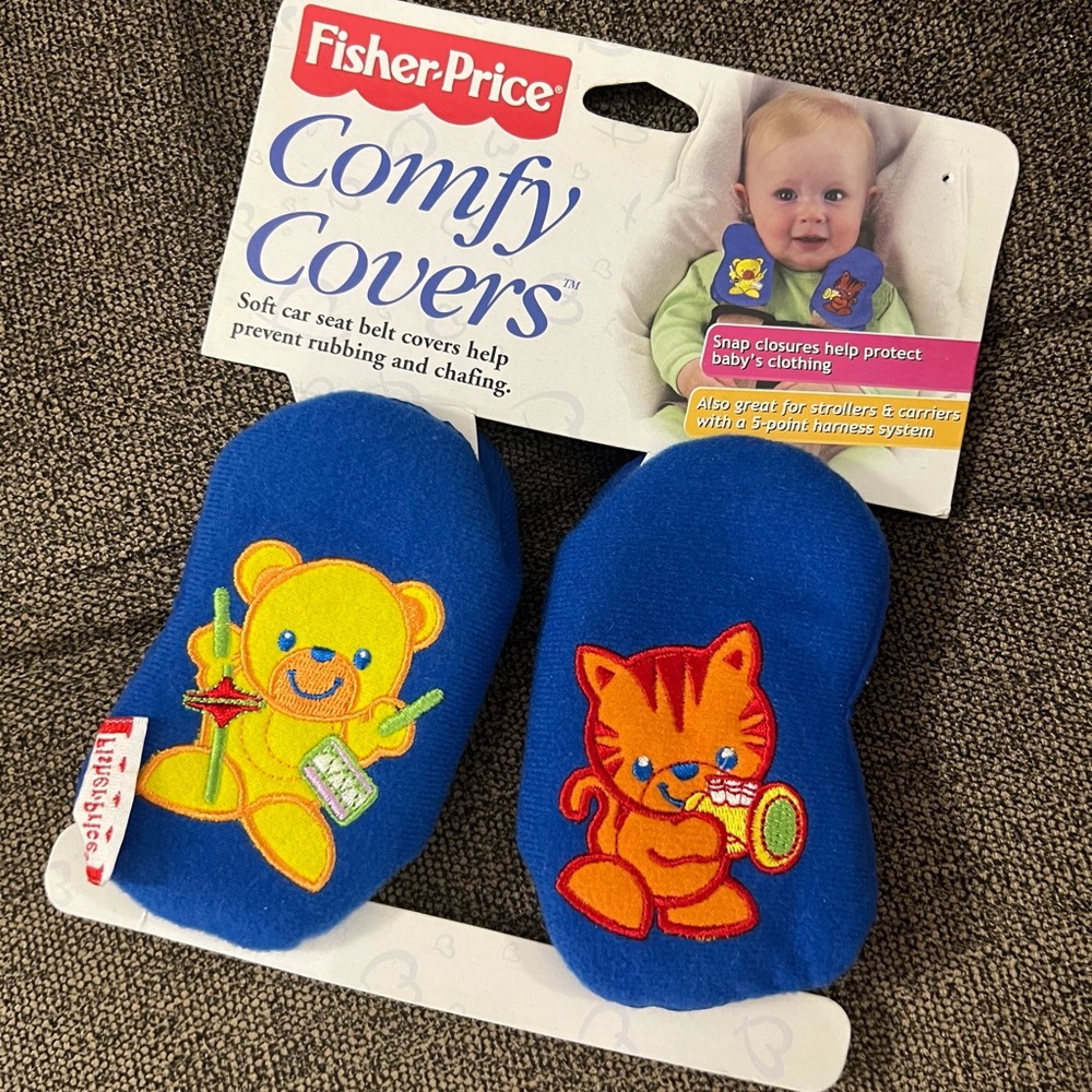 Fisher-Price Vintage “Comfy Covers” Soft Carseat Belt Covers.